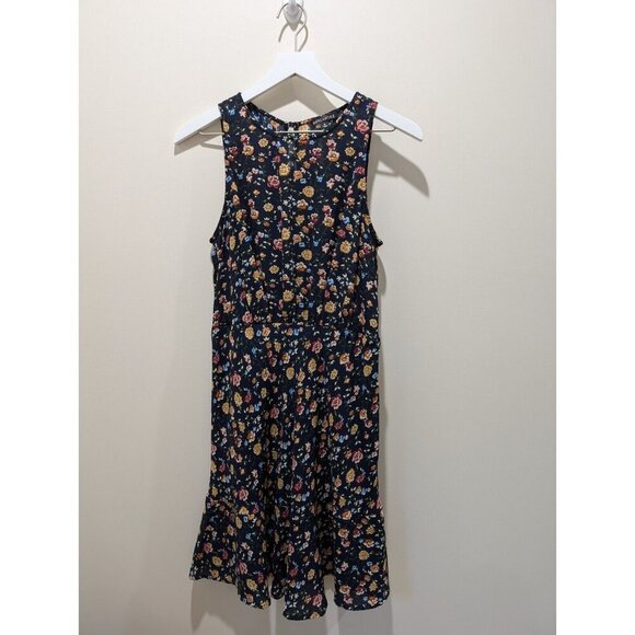 J.CREW Dresses & Skirts - J Crew Mercantile Ruched Waist Dress In Vintage Floral Lined Navy Sz 8 J4272